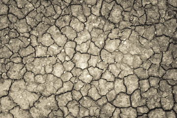 Land with a dry cracked ground , season water shortage.