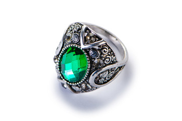 Jewellery ring isolated on the white