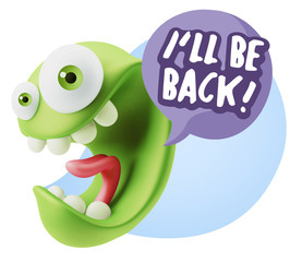 3d Illustration Laughing Character Emoji Expression saying I'll