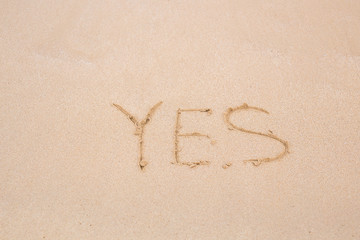 Yes - written in sand on beach texture