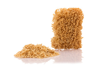 Instant noodles, isolated on white background