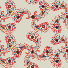 Flourish tiled pattern Abstract floral oriental ornament Geometric flower background