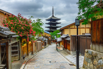Yasaka Pagoda and Sannen Zaka Street in the Morning,  Kyoto, Japan