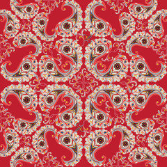 Floral seamless pattern. Flower background. Geometric oriental ornament