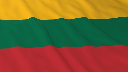 Lithuanian Flag HD Background - Flag of Lithuania 3D Illustration