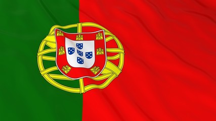 Portuguese Flag HD Background - Flag of Portugal 3D Illustration