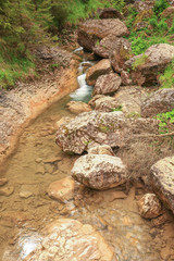 Mały wodospad w górach / Pieniński Park Narodowy