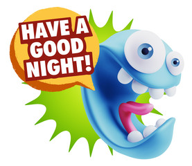 3d Illustration Laughing Character Emoji Expression saying Have