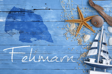 Maritime Postkarten mit Inseln und Dekoration Sylt, Rügen, Fehmarn