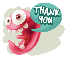 3d Illustration Laughing Character Emoji Expression saying Thank