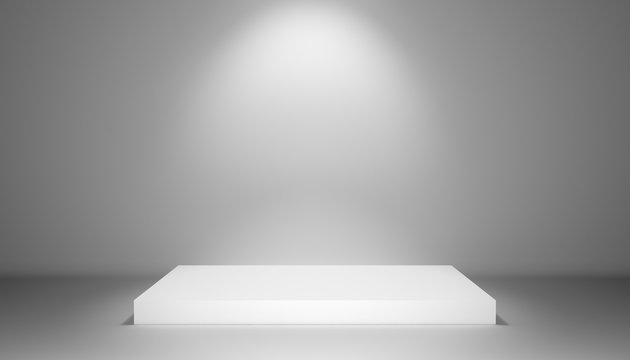 Pedestal with light source, 3D illustration