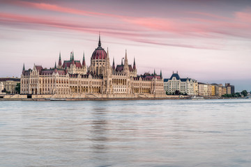 The Hungarian Parliament on the Danube River in Budapest