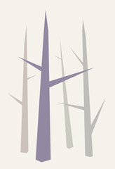 Set of vector geometric trees. Clip art for design
