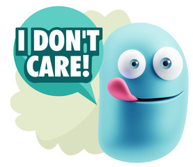 3d Illustration Laughing Character Emoji Expression saying I Don
