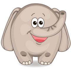 Cute cartoon elephant. Vector illustration