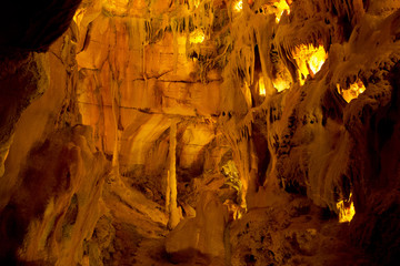 Gruta da Moeda Cave in Fatima, Portugal is an old cave, where one will find ancient stalactite and stalagmite formations.