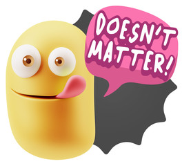 3d Rendering Smile Character Emoticon Expression saying It Doesn