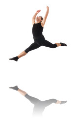 Young dancer isolated on the white