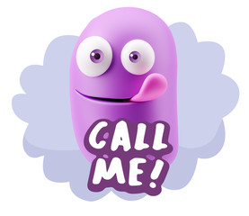 3d Illustration Laughing Character Emoji Expression saying Call