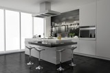 {Moderne küche mit theke
76} moderne kleine Küche mit Theke und Wandtattoo Wandbild" Stockfotos ... | {Moderne küche mit theke
76}