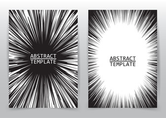 Business brochure flyer design template radial speed abstract background ,layout for comic books, vector illustration.