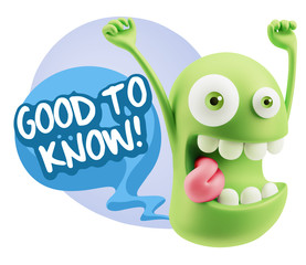 3d Illustration Laughing Character Emoji Expression saying Good