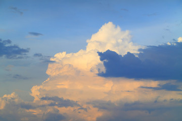 Blue sky with clouds and sunlight