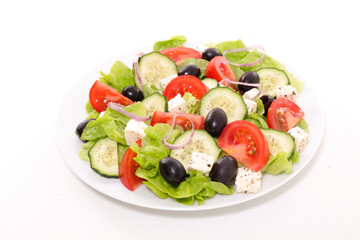 vegetable salad with feta,olive and tomato