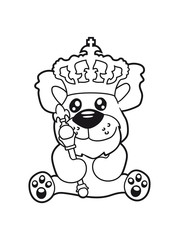 king crown old opa scepter sitting Teddy comic cartoon sweet cute