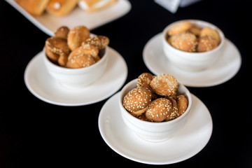 Homemade cookies with sesame seeds.