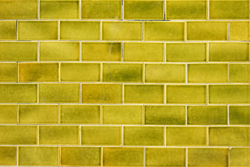 Old green brick wall background texture