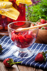 Bunch of ripe strawberrie.