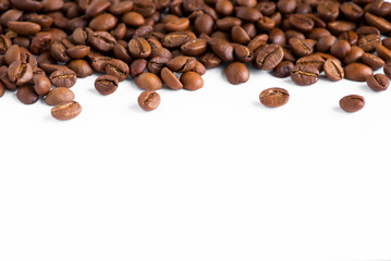 Coffee beans isolated on white