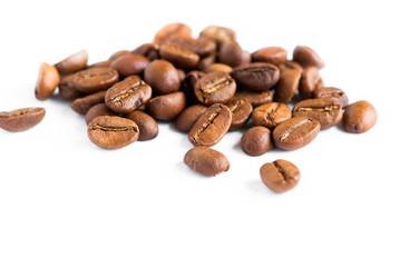 Coffee beans isolated on white