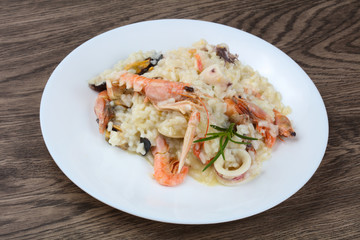Seafood mix risotto