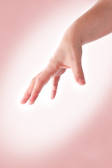 gierig greifende Hand