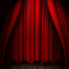 red curtain background