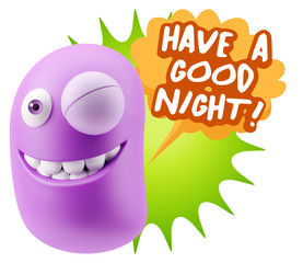 3d Illustration Laughing Character Emoji Expression saying Have