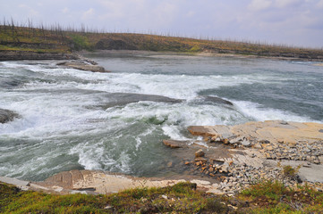 Fototapeta na wymiar Rapids on the Putorana plateau.
