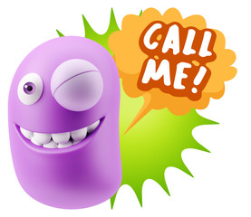 3d Illustration Laughing Character Emoji Expression saying Call