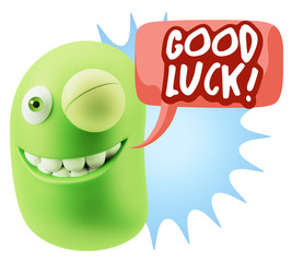 3d Illustration Laughing Character Emoji Expression saying Good