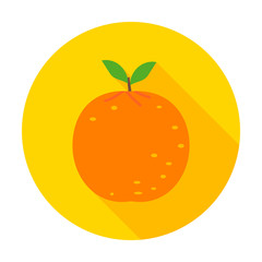 Orange flat circle icon