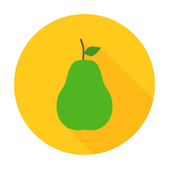 Pear flat circle icon