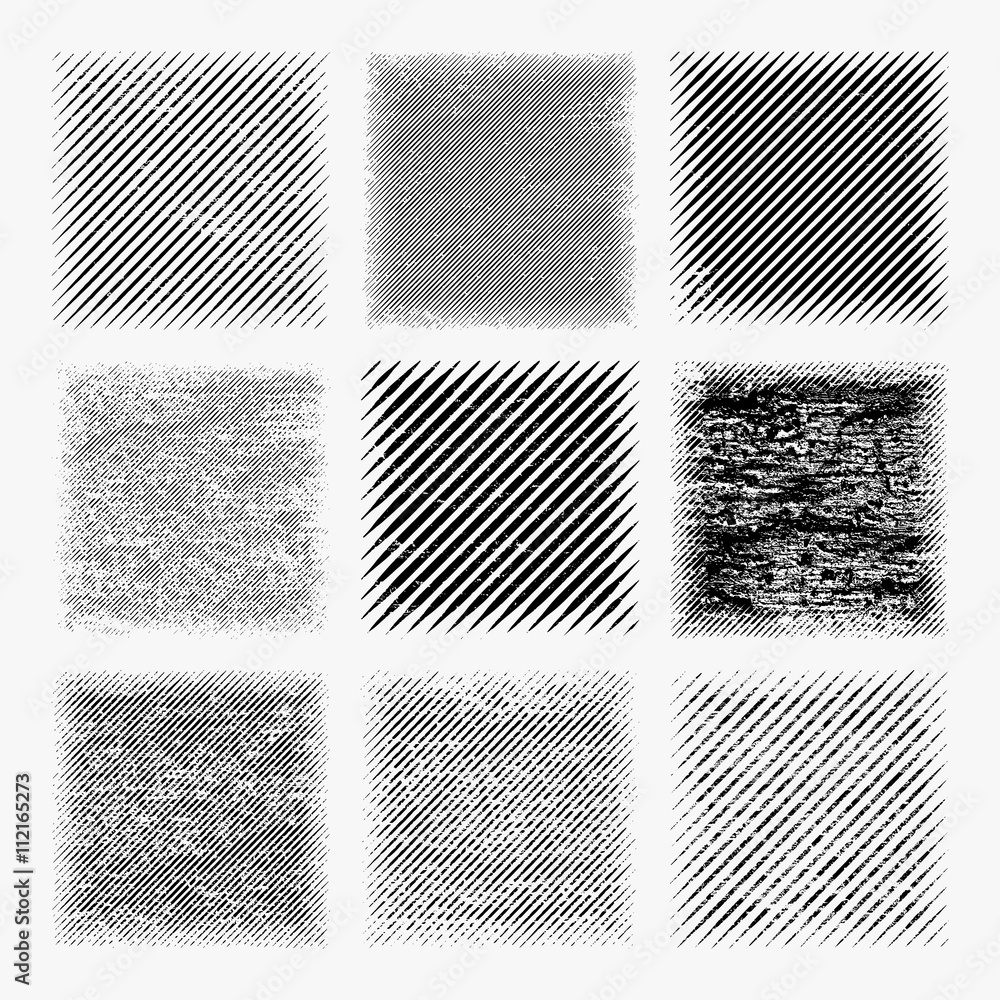 Poster set of distressed halftone textures.