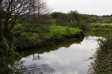 View along the canal path at Bude, Cornwall