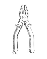 Vector sketch of pliers