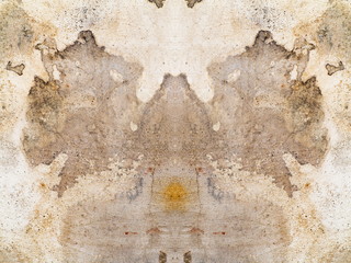 Dirty stains and cracks on the plaster