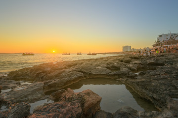 Fototapeta na wymiar Ibiza island sunset view