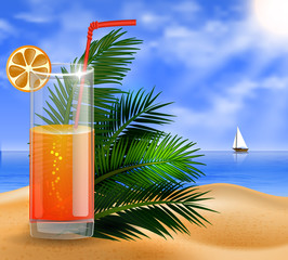 orange juice tropical background