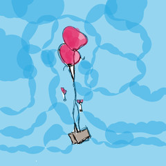 Luftballons in Herzform